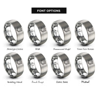 font options for inside engraving on grey highway shield rings