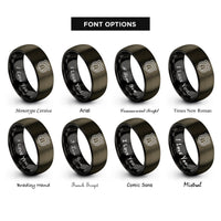font options for inside engraving on gunmetal & black highway shield rings