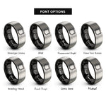 font options for inside engraving on black & silver highway shield sign rings