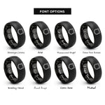 font options for inside engraving on black highway shield sign rings