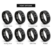 font options for inside engraving on black highway shield sign rings