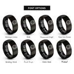 font options for inside engraving on black highway shield sign rings