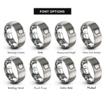 font options for inside engraving on gray highway shield sign rings