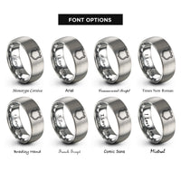 font options for inside engraving on gray highway shield sign rings