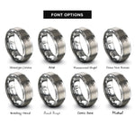font options for inside engraving on silver hiker flag rings