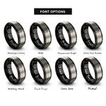 font options for inside engraving on black & grey hiker pole rings