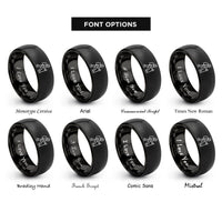 font options for inside engraving on black hiker pole rings