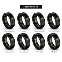 font options for inside engraving on black hiker pole rings