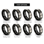 font options for inside engraving on black & grey hiking boot rings