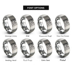 font options for inside engraving on gray hiking boots compass rings