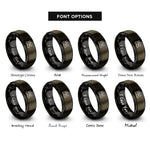 font options for inside engraving on gunmetal & black hiking boots compass rings
