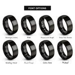 font options for inside engraving on black hilbert curve rings