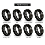 font options for inside engraving on black hilbert curve rings