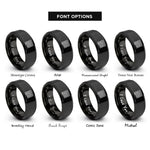 font options for inside engraving on black hilbert curve rings