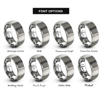 font options for inside engraving on silver hilbert curve rings