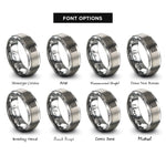 font options for inside engraving on silver hilbert curve rings