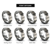 font options for inside engraving on silver hilbert curve rings