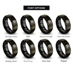 font options for inside engraving on gunmetal & black hilbert curve rings