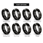 font options for inside engraving on black & grey hill knoll contours rings