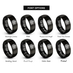 font options for inside engraving on black hill knoll contours rings