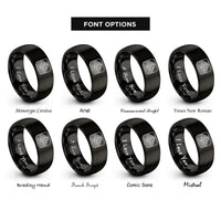font options for inside engraving on black hill knoll contours rings
