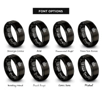font options for inside engraving on black hill knoll contours rings