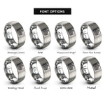 font options for inside engraving on silver hill knoll contours rings