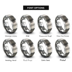 font options for inside engraving on silver hill knoll contours rings