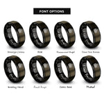 font options for inside engraving on gunmetal & black hill knoll contours rings