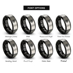 font options for inside engraving on black & grey himeji castle rings