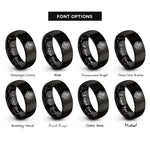 font options for inside engraving on black himeji castle rings