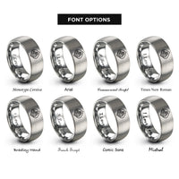 font options for inside engraving on grey himeji castle rings