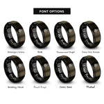 font options for inside engraving on gunmetal & black himeji castle rings