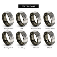 font options for inside engraving on gunmetal & gray himeji castle rings