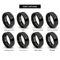 font options for inside engraving on black hippo open mouth rings