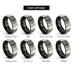 font options for inside engraving on black & silver hippogriff rings