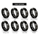 font options for inside engraving on black & silver hippogriff rings