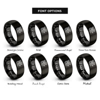 font options for inside engraving on black hippogriff rings