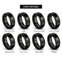font options for inside engraving on black hippogriff rings