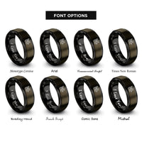 font options for inside engraving on gunmetal & black hippogriff rings