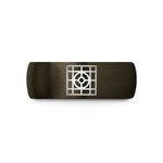 special surprise for spouse – gunmetal & black tungsten blueprint grid wedding band
