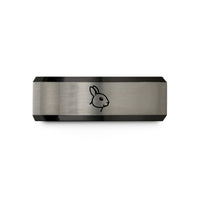 matching rings for couples – black & silver tungsten netherland dwarf wedding band