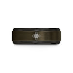 unique his her presents – gunmetal & black tungsten thelemic rose cross wedding band