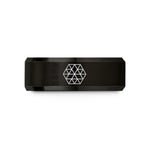 romantic presents for partners – black tungsten trihexagonal tiling wedding band