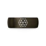unique rings for couples – gunmetal & black tungsten trihexagonal tiling wedding band