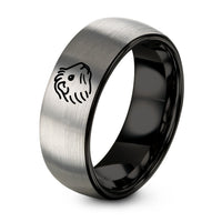 His And Her Couple Gifts – black & gray tungsten abyssinian guinea pig ring