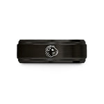 tungsten couple ring set – black & rose gold tungsten abyssinian guinea pig wedding band