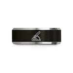 his and hers jewelry – black & gray tungsten angle finder wedding band