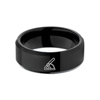 matching wedding rings sets – black tungsten angle finder wedding band