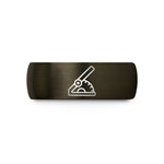 custom couple rings present – gunmetal & black tungsten angle finder wedding band